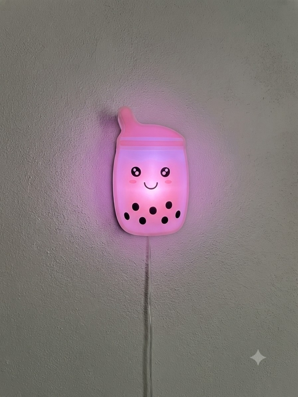 Room Room Pink Boba Tea LED Wall Light - Picture 2 of 3